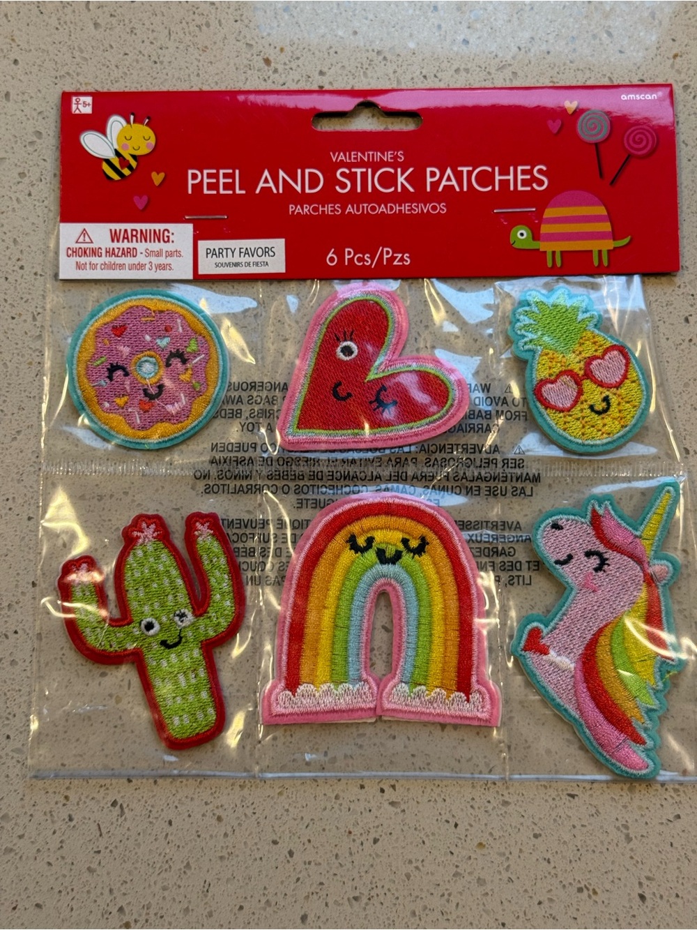 Amscan Multicolor Rainbow, Unicorn & Fun Peel-and-Stick Patches - 6 Pack
